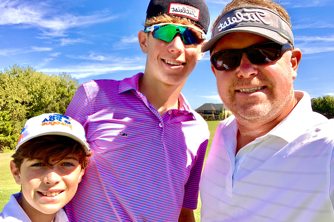 David Warren golfing with his sons